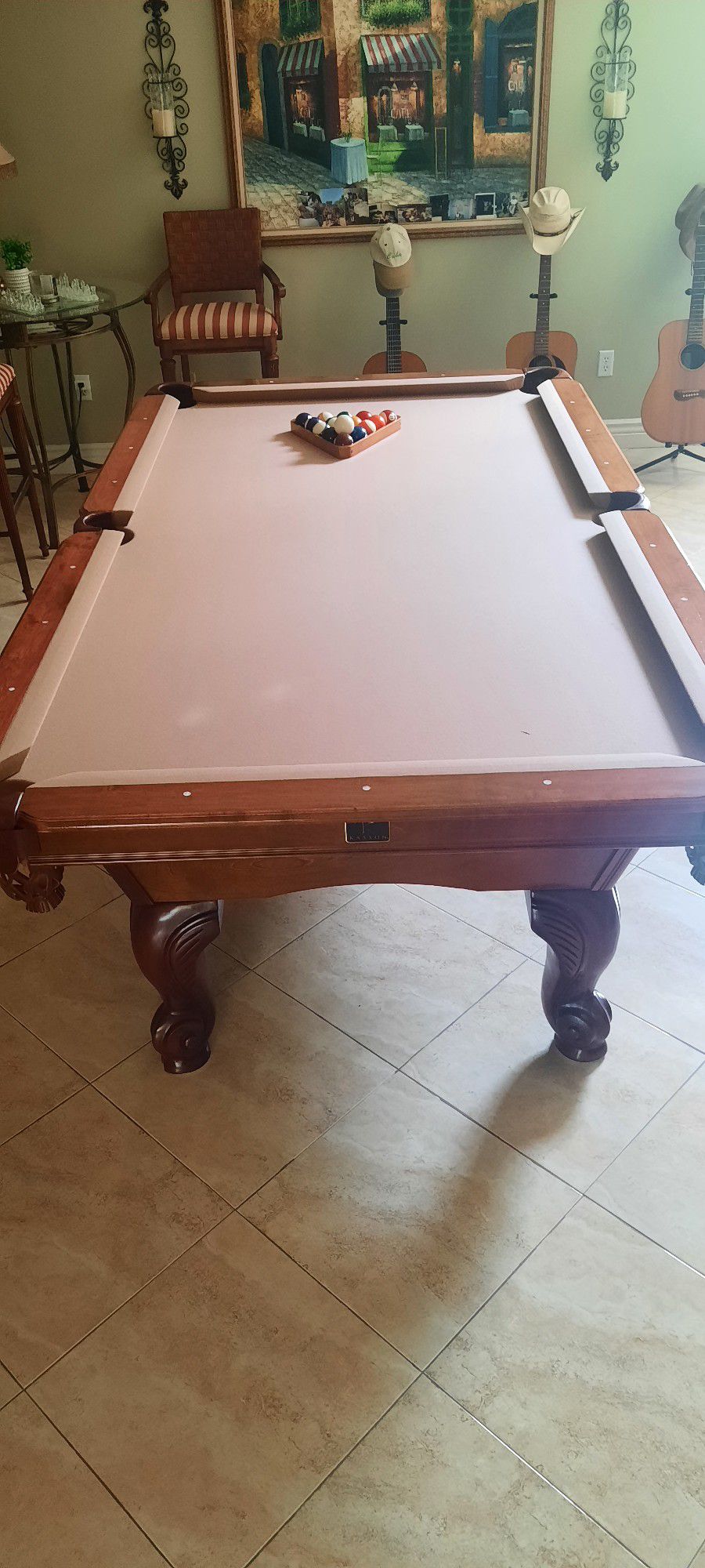 Professional Sized Indoor Kasson Pool Table With All Accessories 
