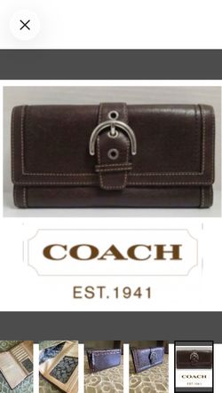 Coach Soho dark brown leather vintage trifold wallet