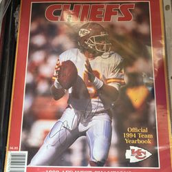 1994 Chiefs Yearbook With Joe Montana Autograph On The Cover