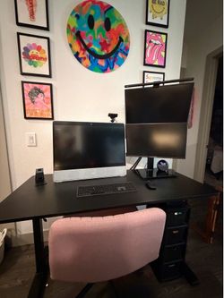 Work From Home Computer Monitor Desk Setup