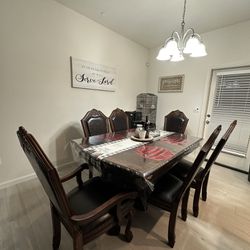 Wooden Table With 8 Chairs 