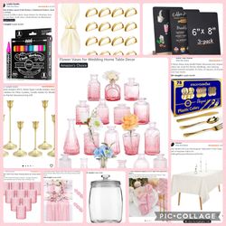 🌸 Complete Garden Party Decor Package - Pink & Gold Theme 🌸