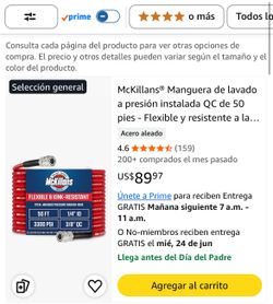 Manguera de lavado flexible y resistente 50ft nueva