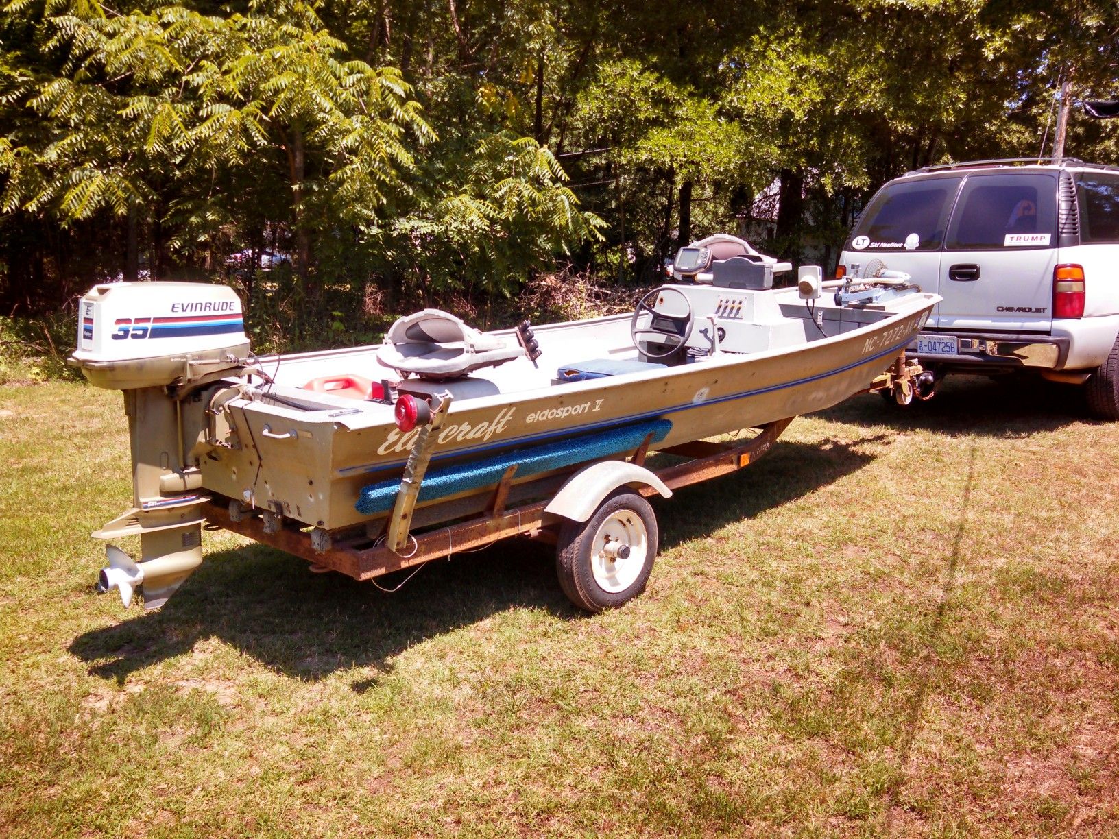 1978 Eldocraft 15' jon boat 35hp Evinrude & Trailer