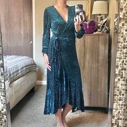 Calvin Klein Emerald Wrap Dress