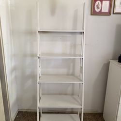 White ladder bookshelf 5 shelves