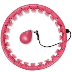 Smart Weighted Fit Hoop Weight Loss, 24 Adjustable Detachable Knots, Fitness Hoop Plus Size, 2 in 1 Abdomen Fitness Massage Hoop for Adults and 