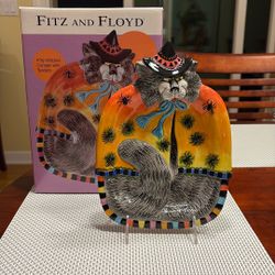 Vintage Kitty Witches Canapé With Spiders Plate
