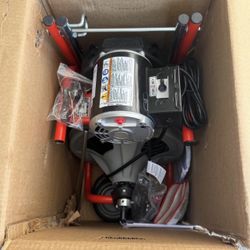 RIDGID K-400 Drain Cleaning Snake Auger Machine, C-45 IW 1/2 in. x 75 ft. Cable inside Drum plus 4-P