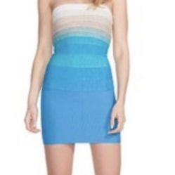 Marciano Blue Ombré Bandage Dress Xs