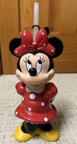 Disney Minnie Mouse Parks SOUVENIR Mug CUP Figure Sipper BOTTLE Vintage 9.5"