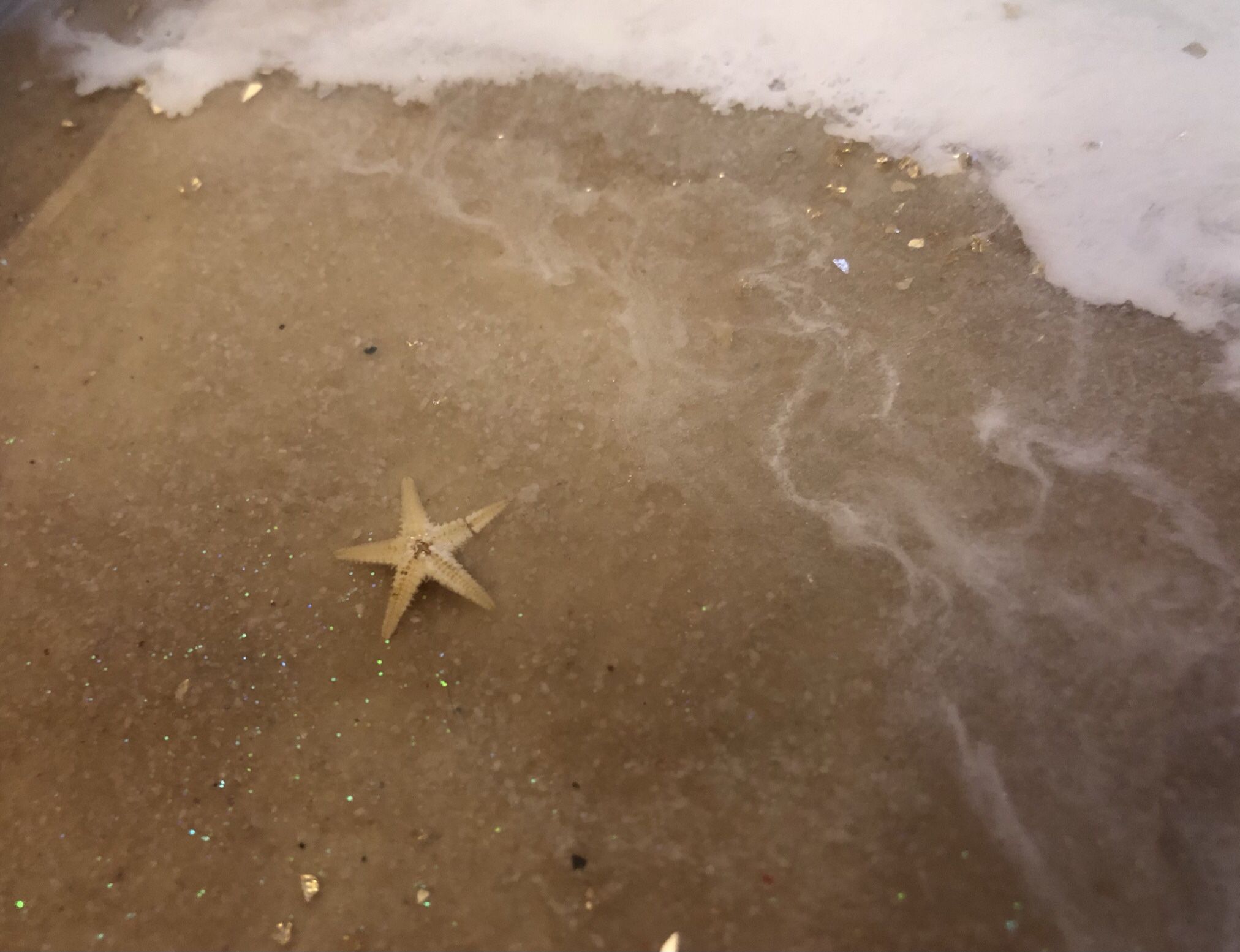 Beach Resin Coffee Table With Glass Cover