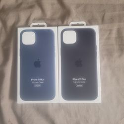 Apple iPhone 15 Plus Silicone Case Midnight,  Storm Blue,