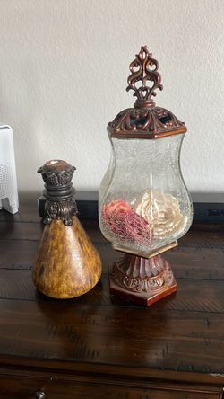 Decorative Glass Apothecary Jar and Bottle Set