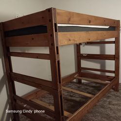 Solid Oak Young Pioneer Twin Bunk Bed