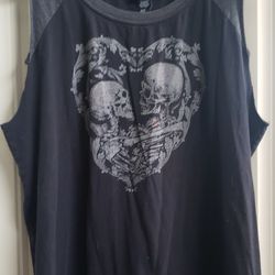 Torrid sleeveless Heart With Skulls T Shirts
