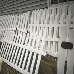Vinyl fence sections: picket style 4ft high plus above ground garden bed $200 for ALL (not just one section)