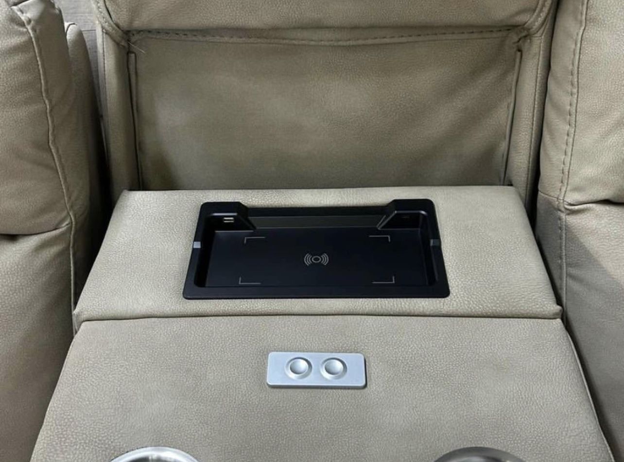 Furniture Zero Gravity Fabric Power Recliner Sofa Greymel