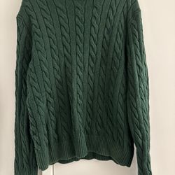 POLO RALPH LAUREN Cotton cable knit Size XL Men Green