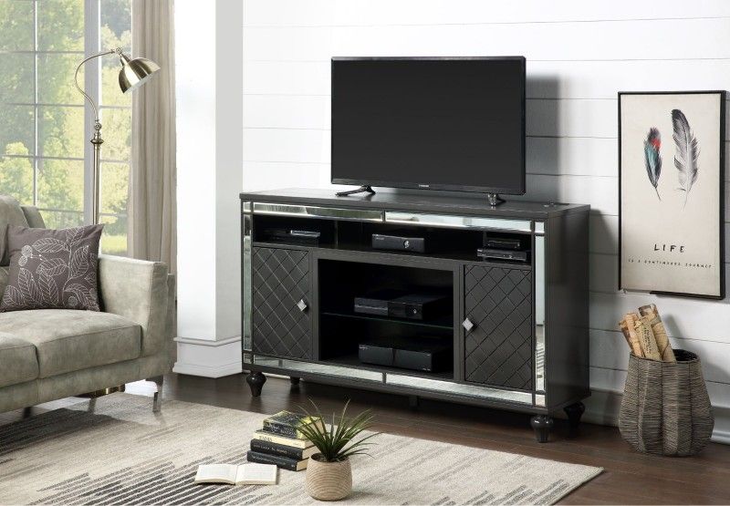 Charcoal TV Stand with Power