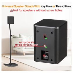Universal Surround Sound Speaker Stands Pair Height Adjustable Extend 33" to 42" for Samsung, Vizio, Bose, LG, Roku Small Rear Speakers and Most Satel