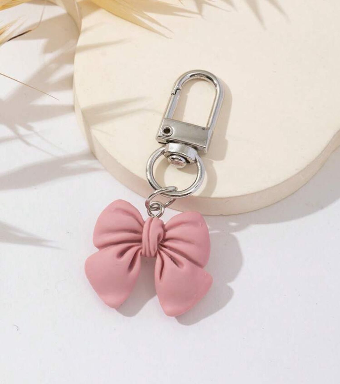 Pink Bow Keychain Party Flavors Baby Shower X 6