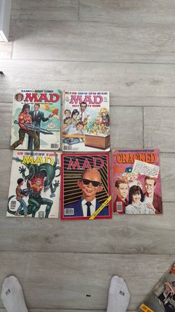 Vintage MAD Magazine Lot of 5 #252 #266 #268 #269 + Cracked #270