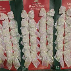 36  6 Inch Christmas Bows - Wire edge foil bows