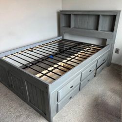 Full-size captains bed