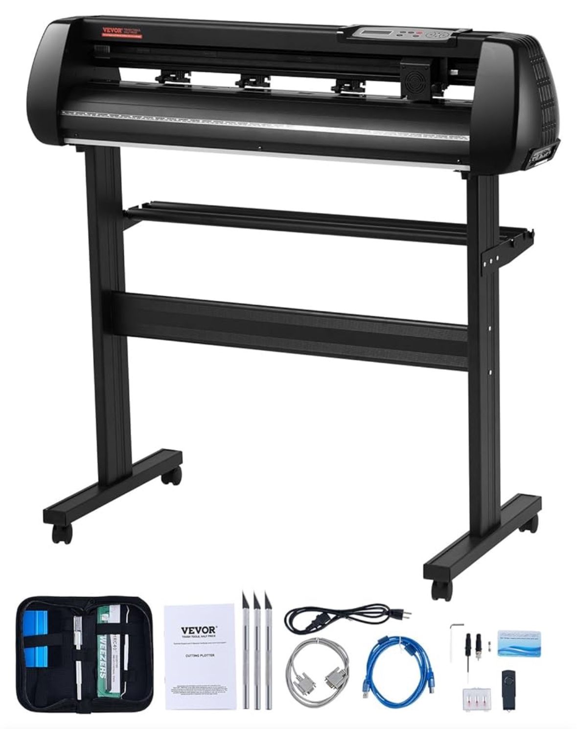 VEVOR 34inches Vinyl Cutter Machine, Bluetooth Cutting Plotter Machine, 400in/10m Accuracy Steel Rol
