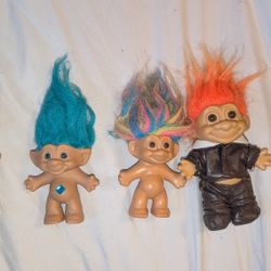 Russ Vintage Troll Dolls.  Lot of 4