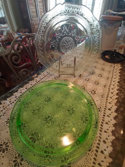 TWO DEPRESSION GLASS PIECES