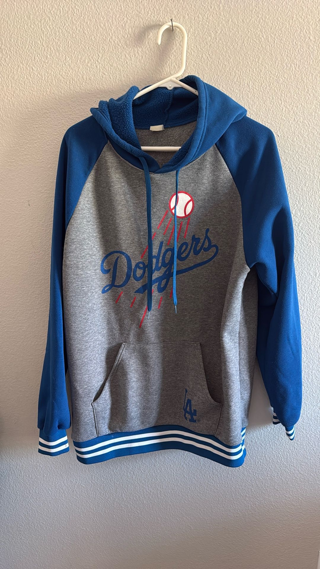 Dodgers, Hooded Sweatshirt With Pockets Size Large