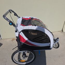 Two kids trailer for bike or push 