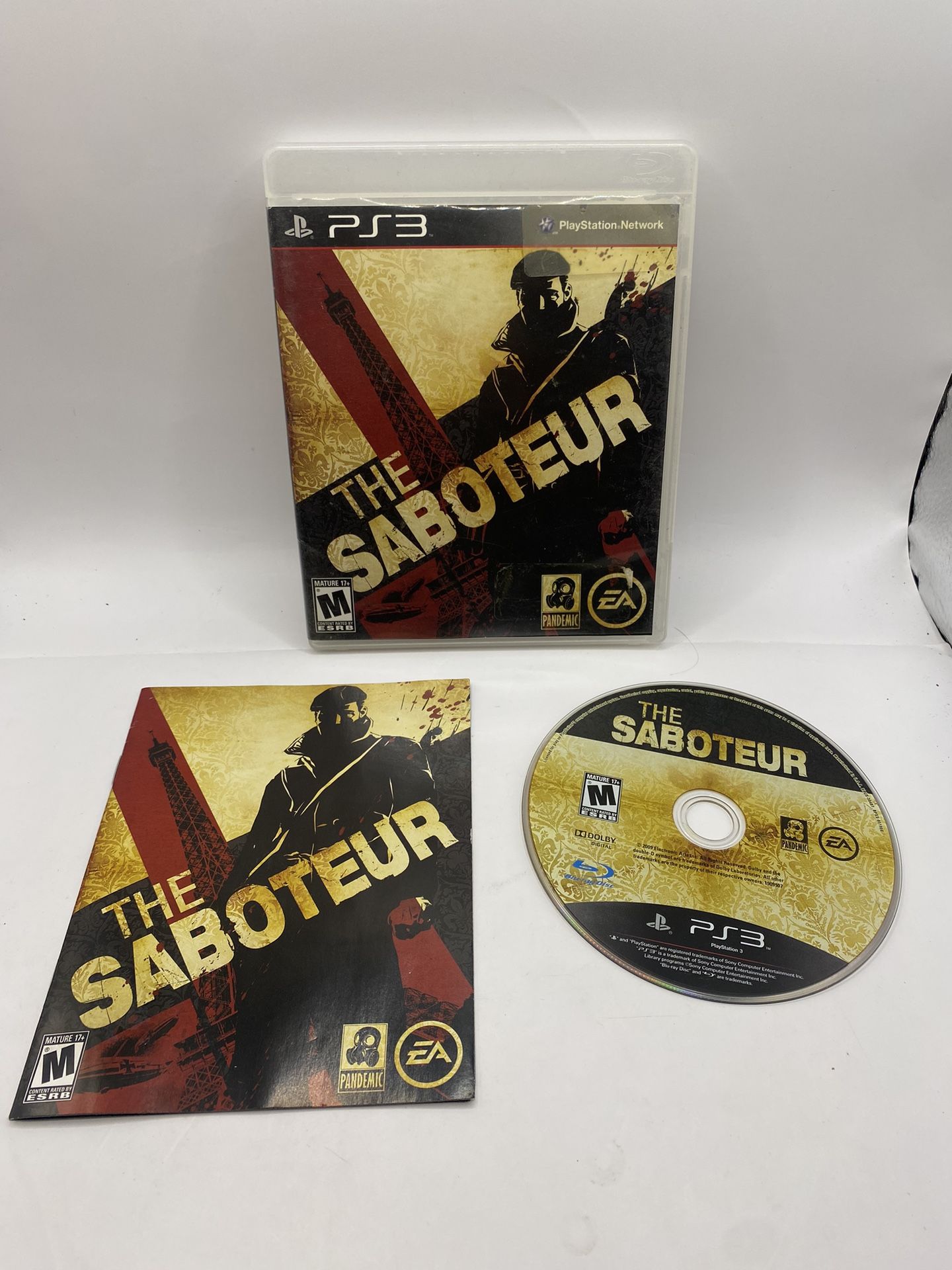 PS3 - The Saboteur - Tested & Working - Game, Box & Manual CIB authentic
