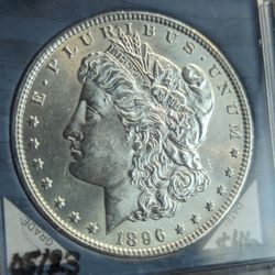 B U 1896 Morgan Silver Dollar
