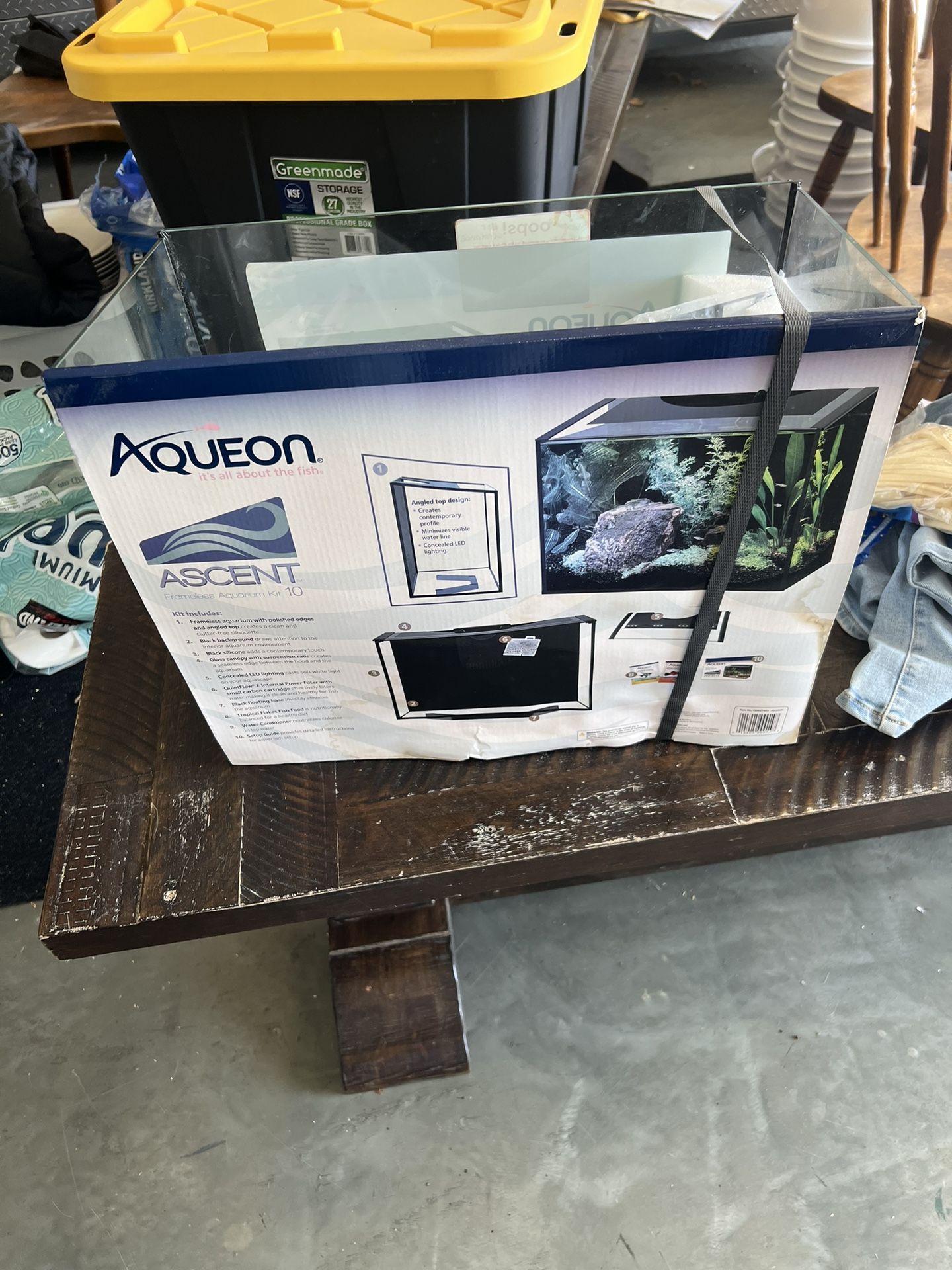 Aqueon Ascent Frameless 10 Gallon Fish Tank Aquarium