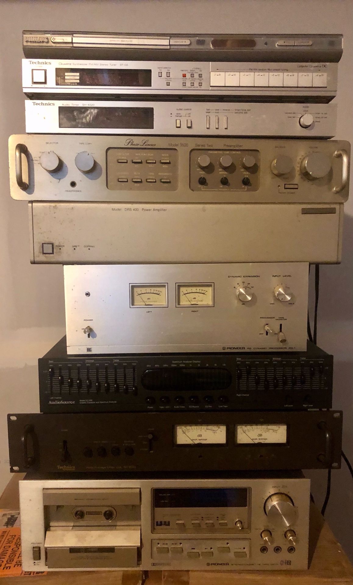 Old school stereo equipment - Harmon, Carmen, Technic, Philips