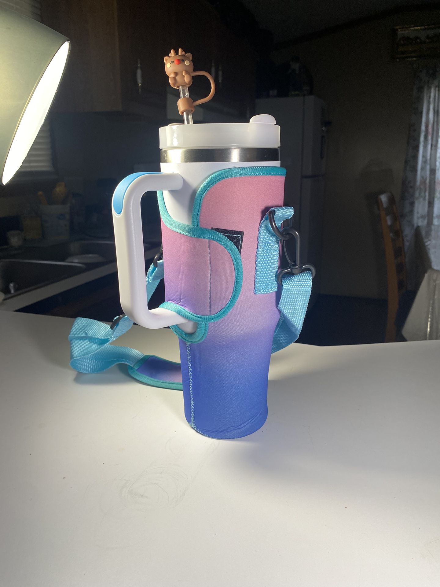 Cute Multicolor 40oz Tumbler Sleeve With Adjustable Strap! (New!!)