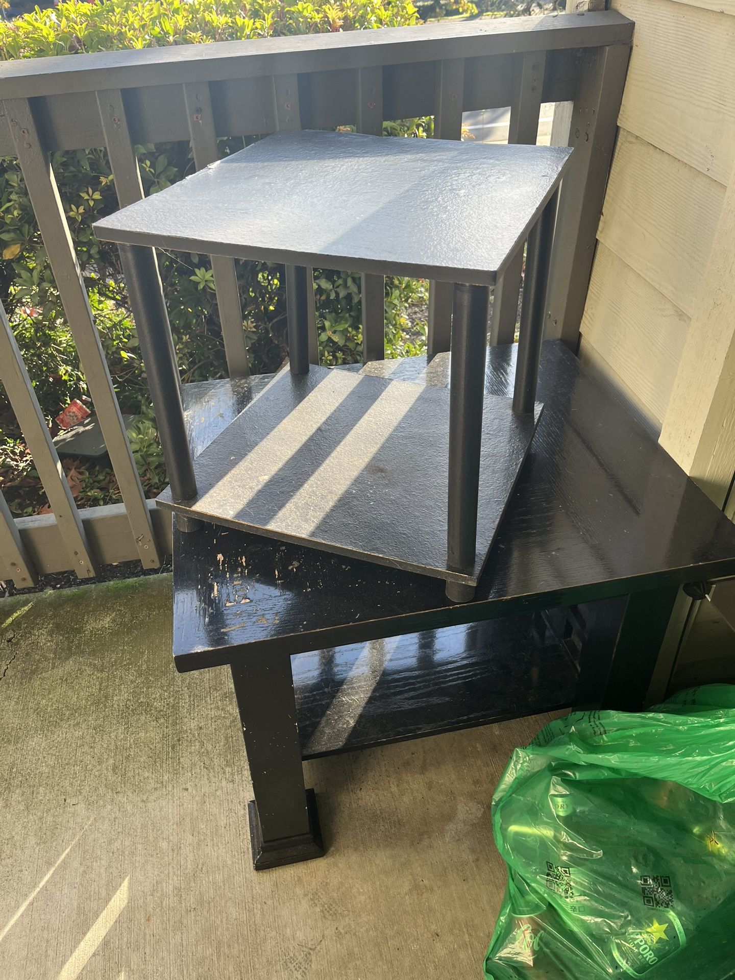 2 Good Condition Outdoor Or Indoor Black Tables Great Deal