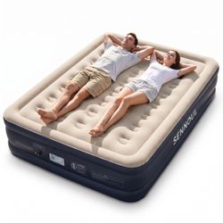 Sennoul queen air mattress with built-in-pump