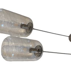 Modern Bubble Glass Wall Sconces – Brushed Nickel – Pair