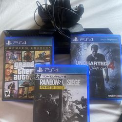 PS4 vertical stand charging station and three games In good condition