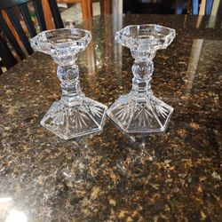 Set Of Vintage Candle Holders Cristal