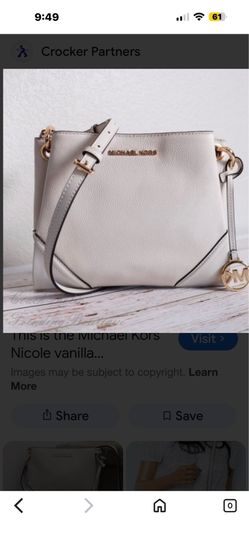 Michael Kors White Pebbled Crossbody Bag