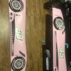 Pink Race Car Twin Bed