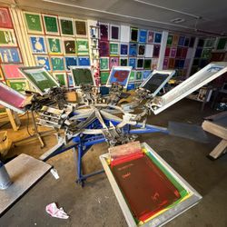 8 Color 4 Station Screen Printing Press