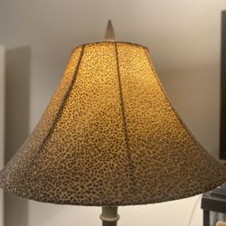 Vintage Chapman Brass Lamp With Vintage Cheetah Print Shade