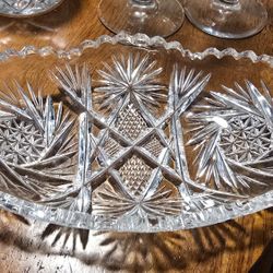 Crystal Celery Dish-vintage