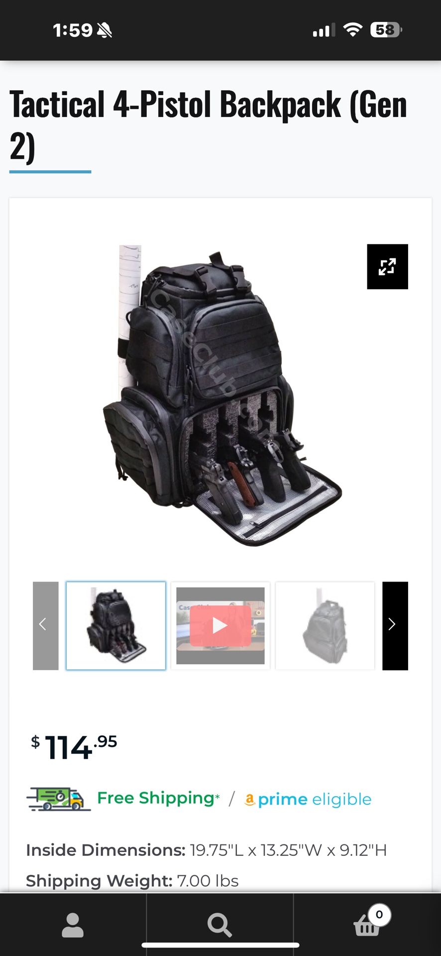 Case Club Pistol Back Pack